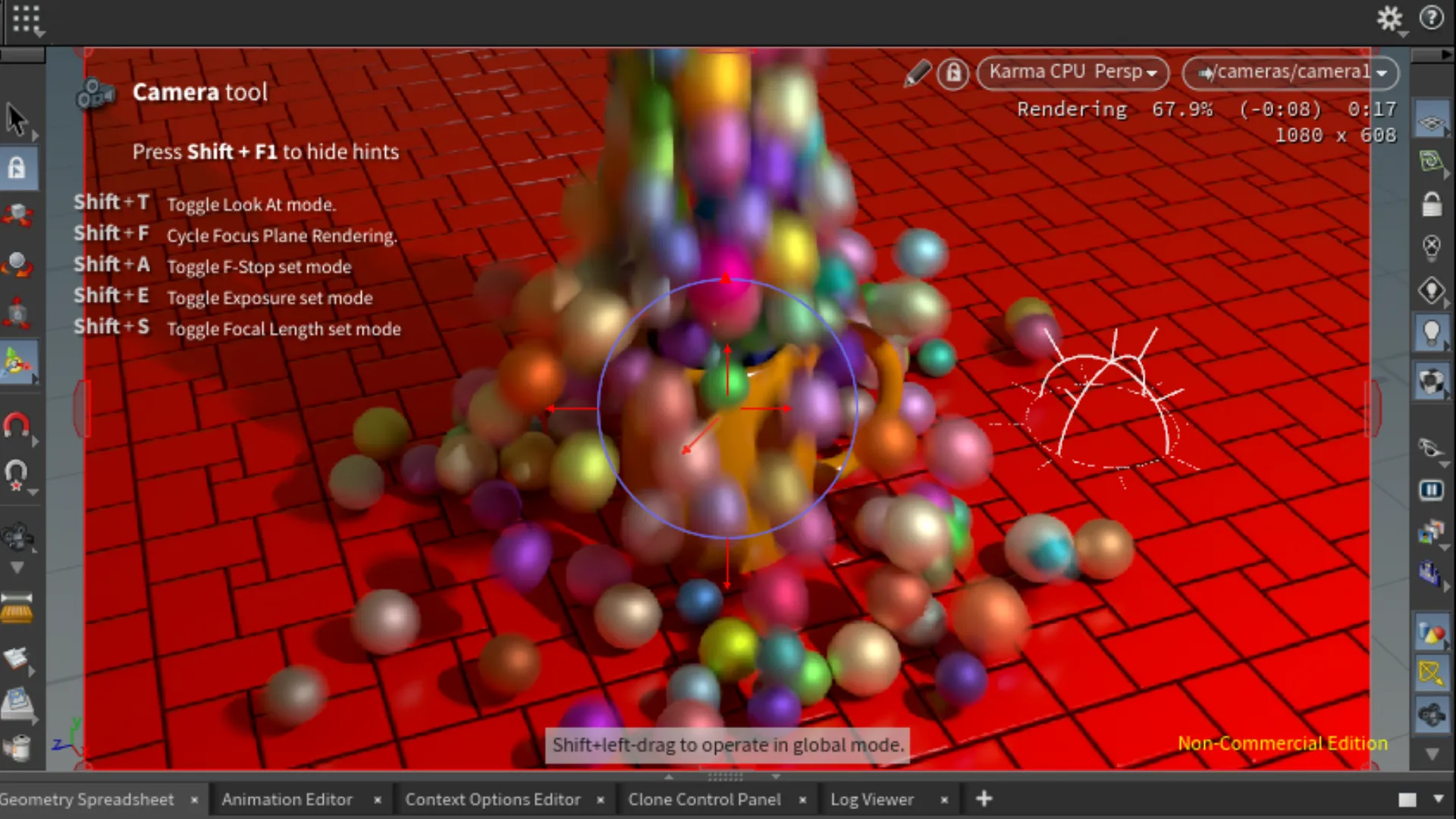 Navigate the camera with the gizmo.