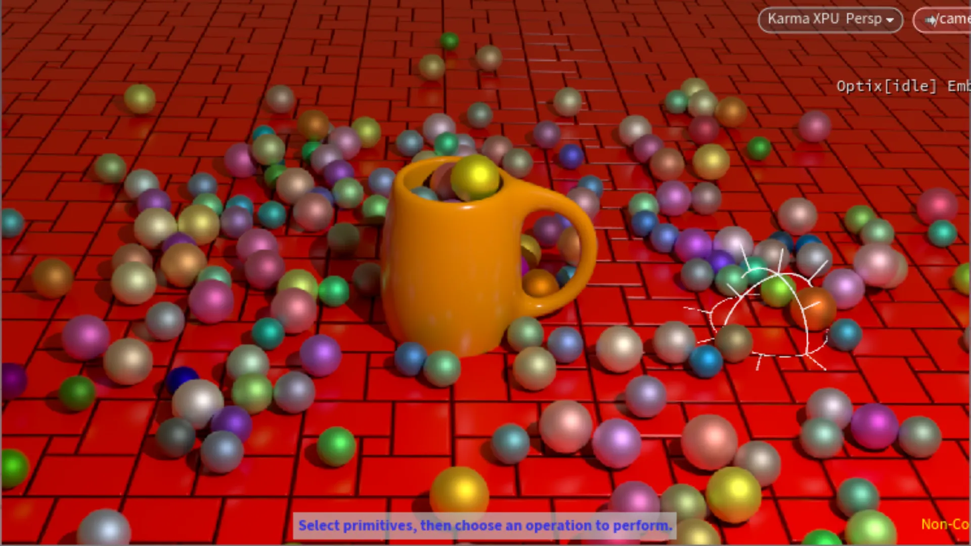 Navigate the camera with the gizmo.