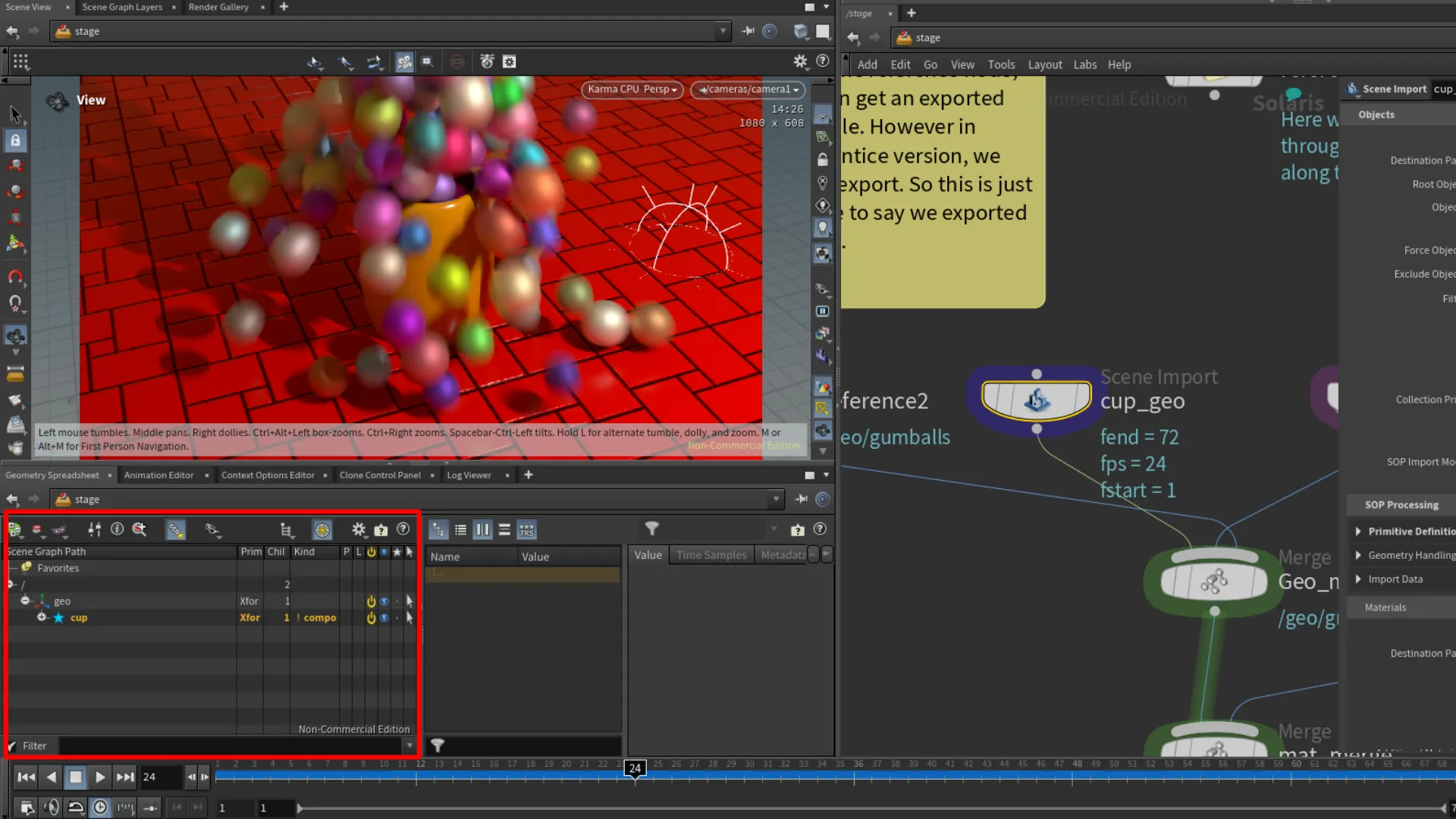 Object added to the scene graph