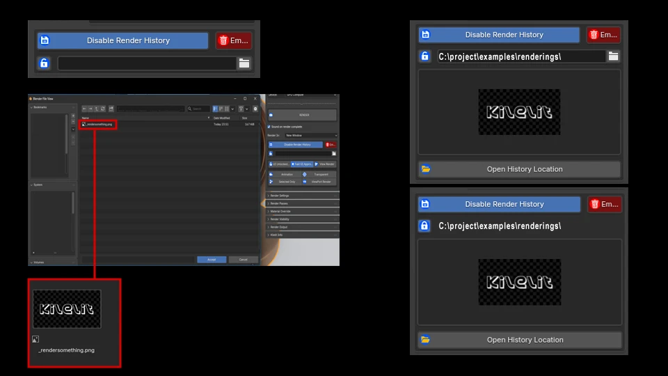 Render History features.