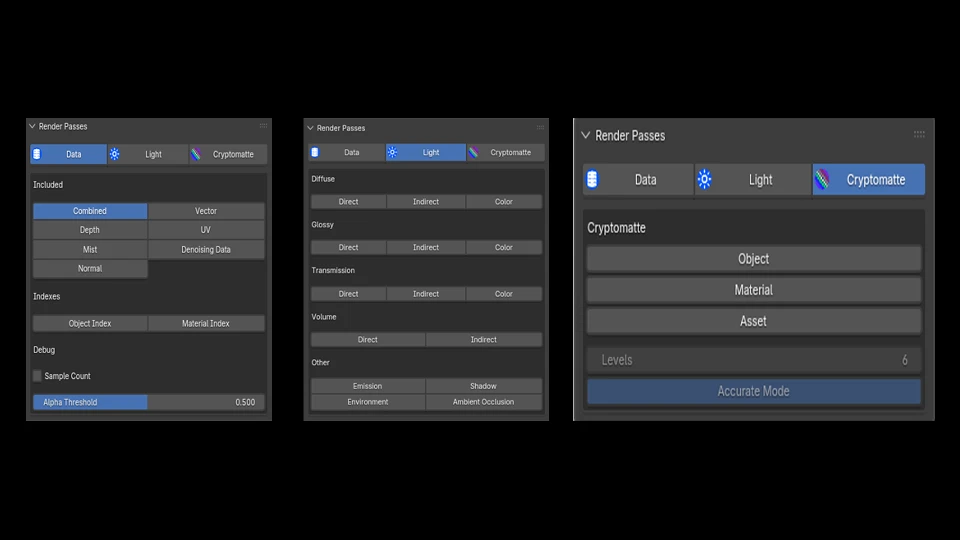 Render settings panel