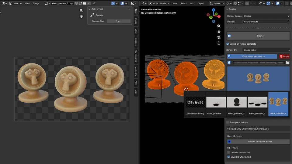 Render selected objects only.